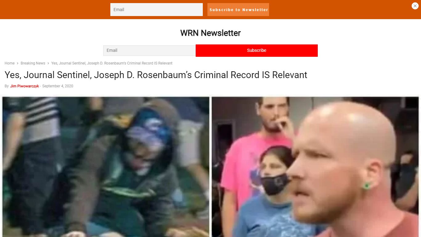 Yes, Journal Sentinel, Joseph D. Rosenbaum’s Criminal Record IS Relevant