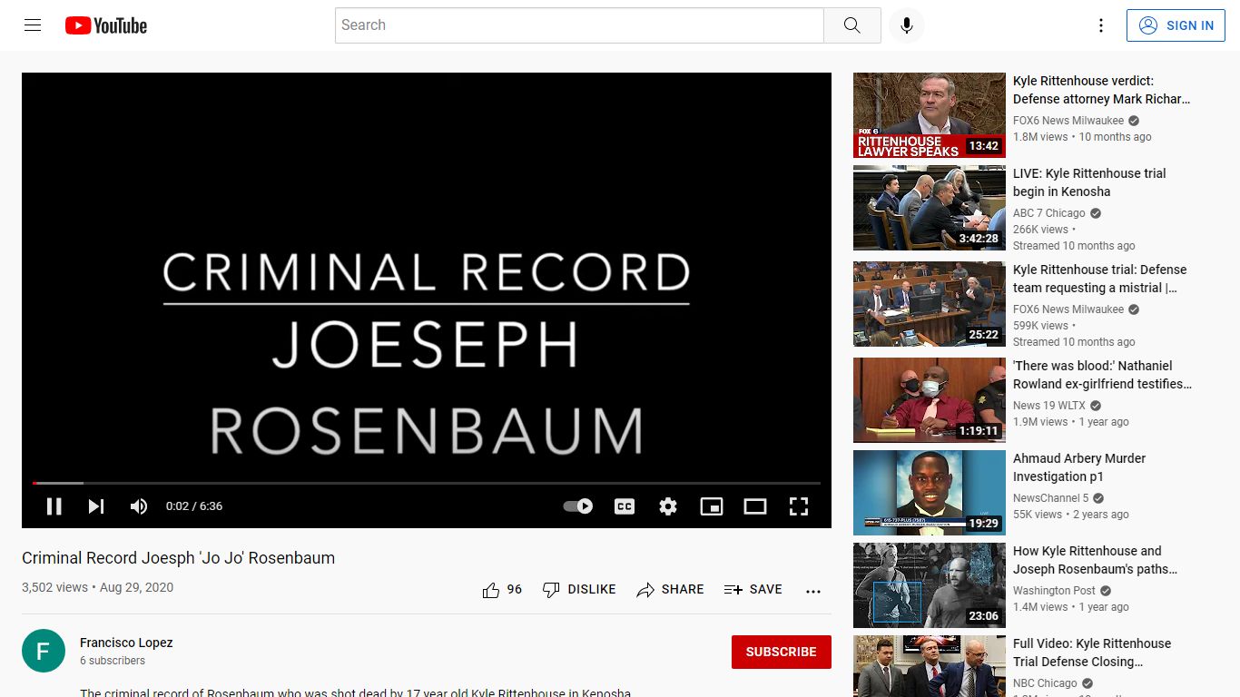 Criminal Record Joesph 'Jo Jo' Rosenbaum - YouTube